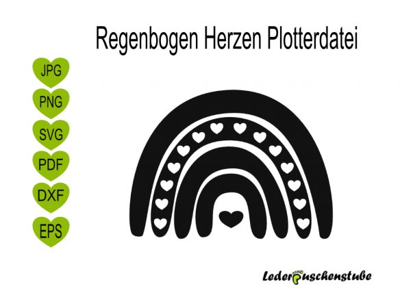 Plotterdatei Regenbogen Herzen